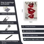Fashion Canvas Wall Art, Trendy Preppy Red Lips Ro... - Image 7