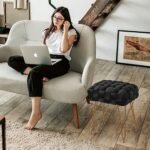 LUE BONA Velvet Vanity Stool, Rectangle ... - Image 3