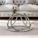 O&K FURNITURE Glass Coffee Table, Modern... - Image 4