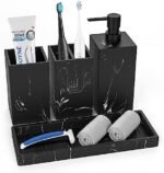 4PCS Bathroom Accessory Set, Black Marbl... - Image 2