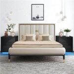 HOMMPA LED Nightstand with 2 High Gloss ... - Image 9