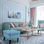 Blue Abstract Canvas Wall Art For Living Room Bedr... - Image 3