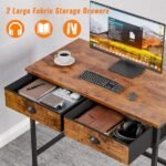 Furologee Computer Desk with 2 Fabric Dr... - Image 6