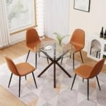 JALOURT 34.6" Round Glass Dining Table f... - Image 3