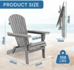 Folding Adirondack Chairs Set of 2, All-... - Image 4