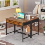 Furologee Computer Desk with 2 Fabric Dr... - Image 3