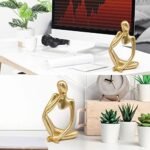 Gold Thinker Statue Decor, Modern Abstra... - Image 6