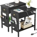 Set of 2 Black End Side Table Living Roo... - Image 2