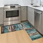 Farmhouse Kitchen Mats for Floor, Green Brown Turq... - Image 2