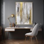 Zessonic Abstract wall art with Gold foil - Gold a... - Image 6