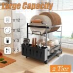 Santentre 2-Tier Dish Drying Rack with Removable U... - Image 3
