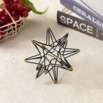 6” Metal Geometric Star Sculpture, Black... - Image 7