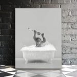 Bathroom Wall Art Decor Black and White Funny Anim... - Image 3