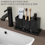 4PCS Bathroom Accessory Set, Black Marbl... - Image 4