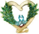 Peacock Resin Heart Statue Decor Modern ... - Image 2