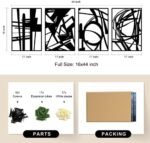 Glamativity 4 Pack Black Abstract Metal Wall Art, ... - Image 6