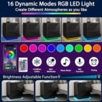 HOMMPA LED Nightstand with 2 High Gloss ... - Image 4