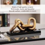 FJS Modern Gold Ceramic Chain Statue, Ho... - Image 5