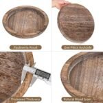 Hanobe Rustic Wooden Serving Tray - Roun... - Image 7