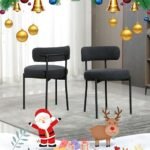 DYHOME Black Dining Chairs Set of 2, Mid... - Image 2