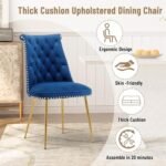 Clihome Velvet Dining Chairs Set of 2，Bl... - Image 5
