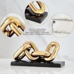 FJS Modern Gold Ceramic Chain Statue, Ho... - Image 9