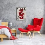 Fashion Canvas Wall Art, Trendy Preppy Red Lips Ro... - Image 10