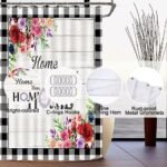 ALEXEX 4 PCS Rose Flower Shower Curtain ... - Image 9