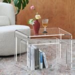 ONELUX Acrylic Coffee Table Set of 2，Nes... - Image 5