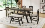 Piece Wood Counter Height Dining Table 6... - Image 3