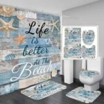 AAtter 4 Piece Beach Shower Curtain Set ... - Image 2