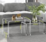 ONELUX Acrylic Coffee Table Set of 2，Nes... - Image 3